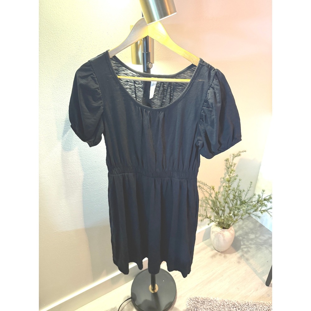 Daily Practice day dress SM black cotton easy wear knee summer cooling comfort